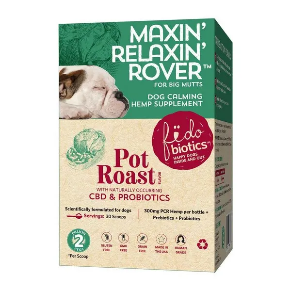 1ea Fidobiotics Maxin Relaxin Rover For Big Mutts: Probiotic + Cbd Calming Supplement - Supplements